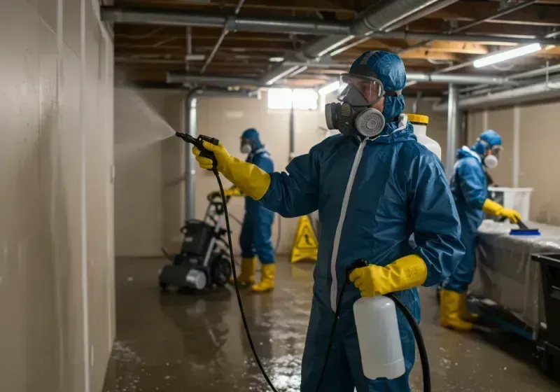 Basement Sanitization and Antimicrobial Treatment process in Franklin, NH